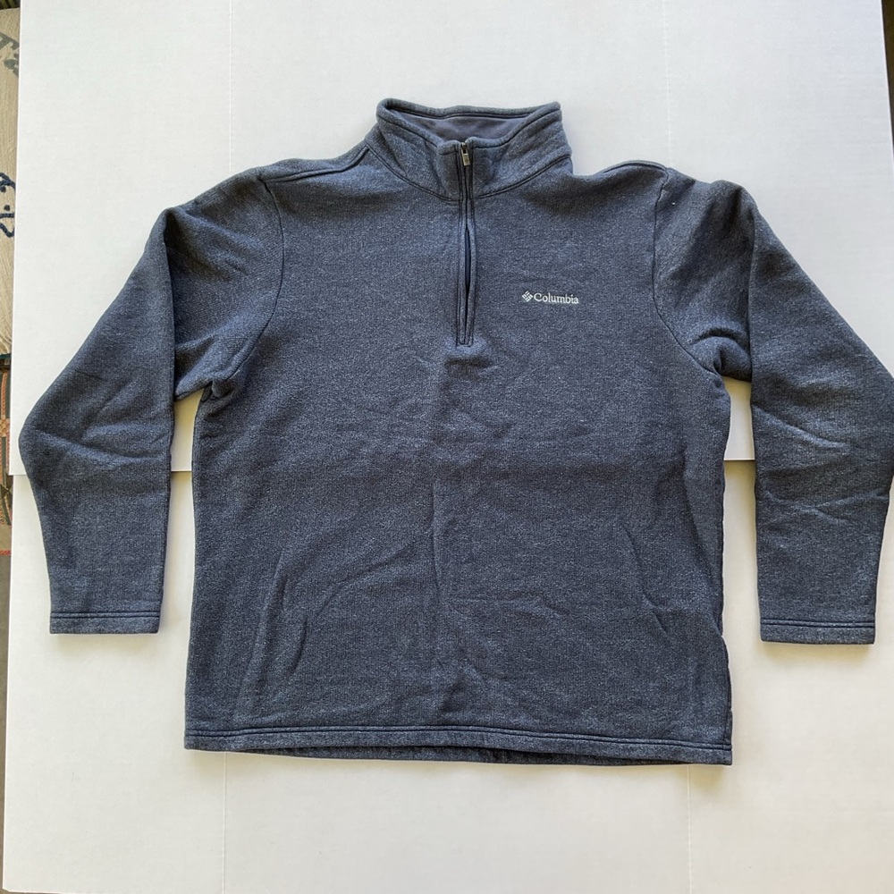 Columbia Navy Blue Quarter Zip Pullover Men's Large